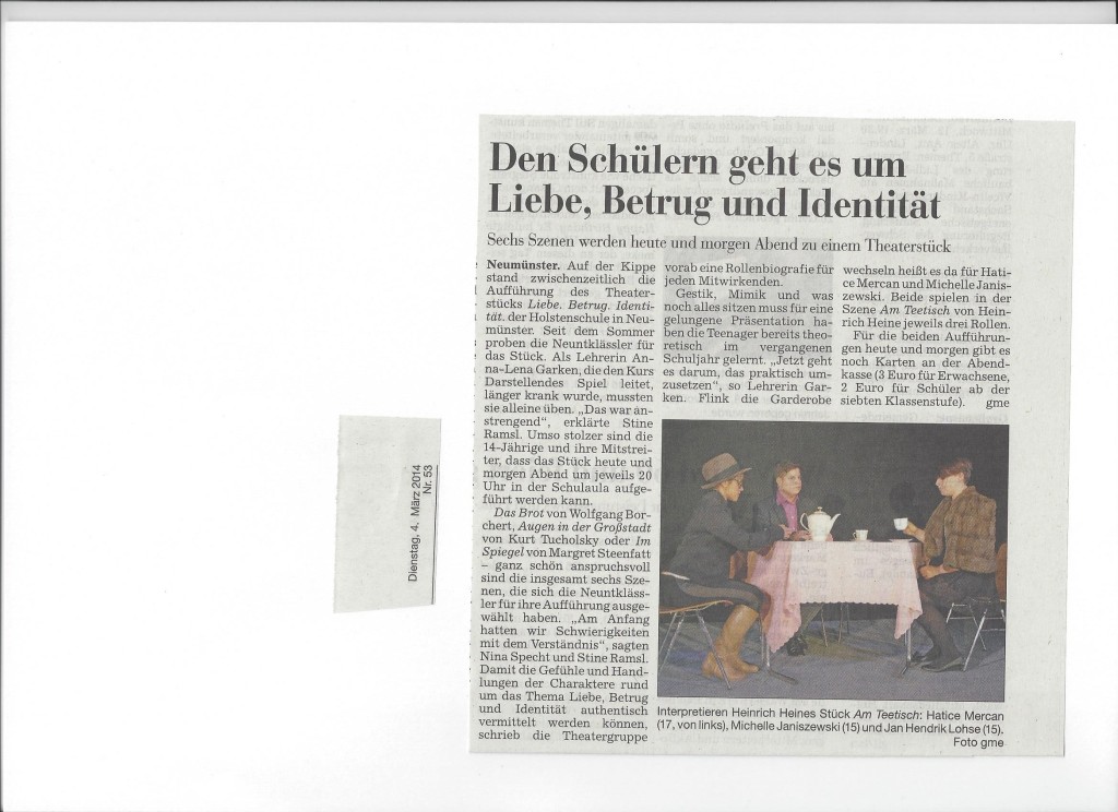 Kieler Nachrichten vom 04.03.2014