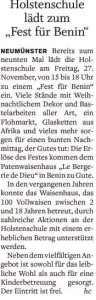 Beninankündigung 2015